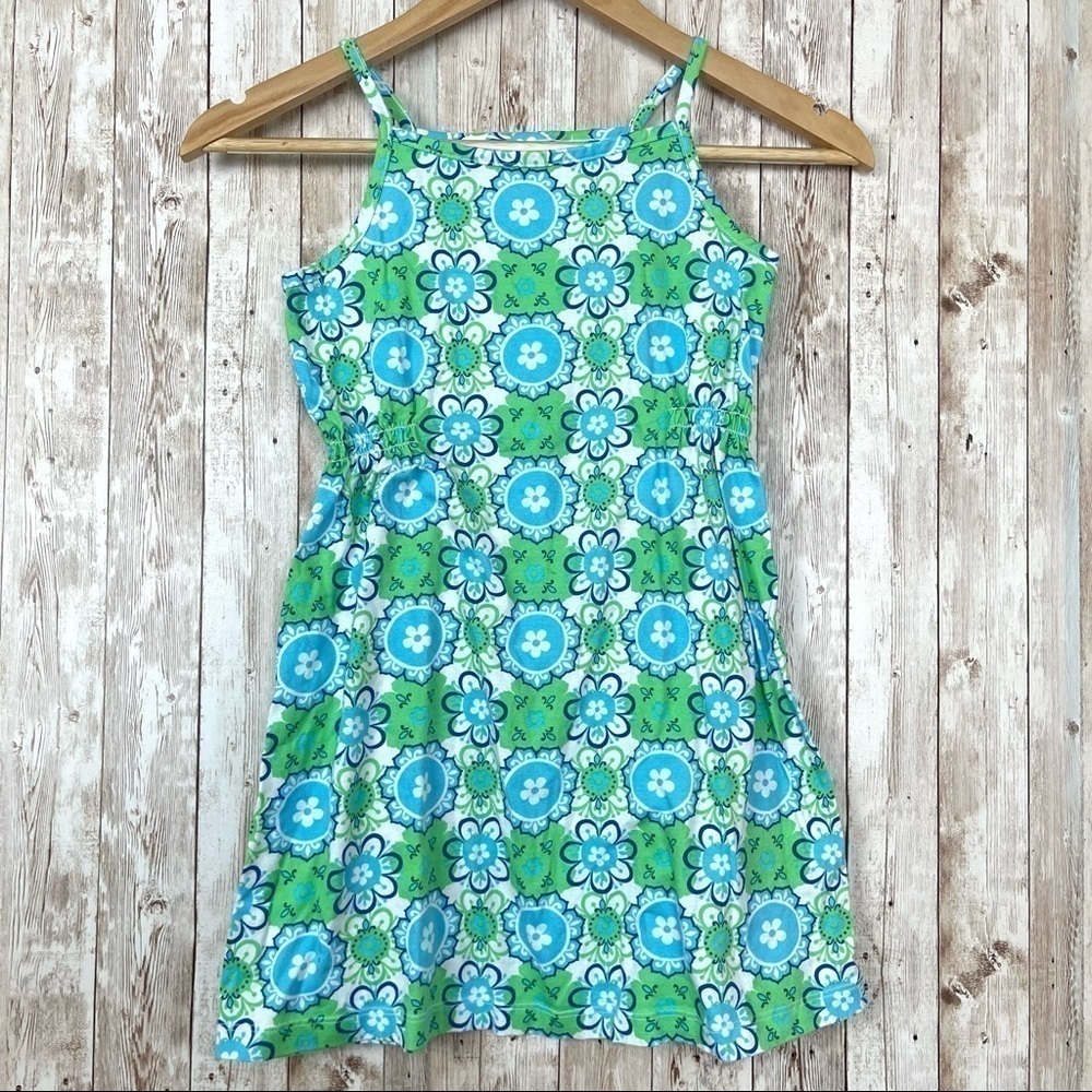 Hanna Andersson Floral Sleeveless Dress Size 120 (6-7) Girls